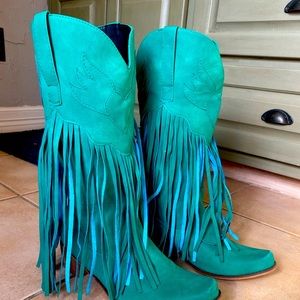 Fringe cowboy boots